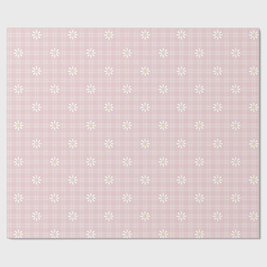 Pink Daisy Pattern Geschenkpapier (Flach)