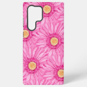 Pink daisy pattern - large samsung galaxy hülle (Rückseite)