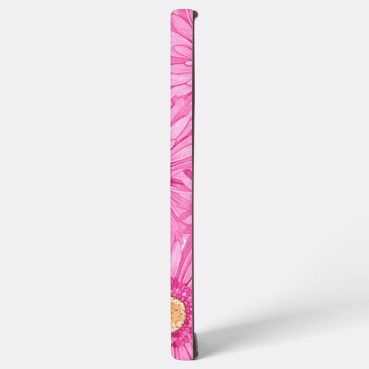 Pink daisy pattern - large samsung galaxy hülle (Linke Seite)