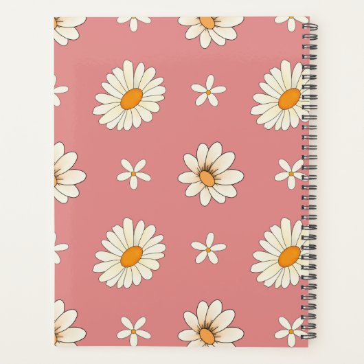 Pink Daisy Pattern Planer (Rückseite)