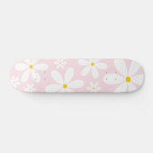 Pink Daisy Pattern Skateboard (Horizontal)
