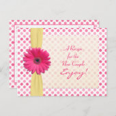 Pink Daisy Polka Dot Rezept Card für neues Paar Postkarte (Vorne/Hinten)