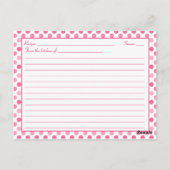 Pink Daisy Polka Dot Rezept Card für neues Paar Postkarte (Rückseite)