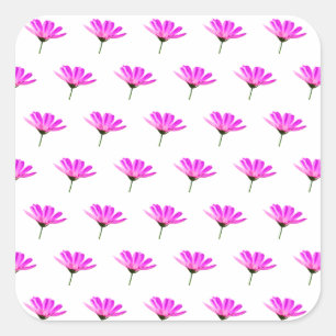 Pink Daisy Quadratischer Aufkleber