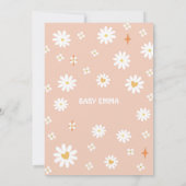 Pink Daisy Rainbow Hippie Groovy Van Baby Shower Einladung (Rückseite)