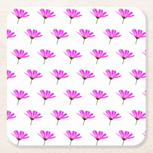Pink Daisy   Rechteckiger Pappuntersetzer (Vorderseite)