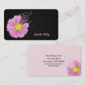 Pink Daisy Ribbons Visitenkarte (Vorne/Hinten)