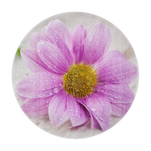 Pink Daisy Round Cutting Board Schneidebrett (Vorderseite)
