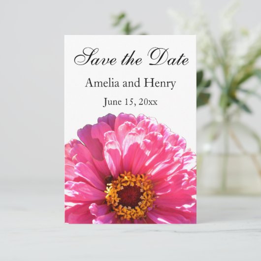 Pink Daisy - Save the Date (Stehend Vorderseite)
