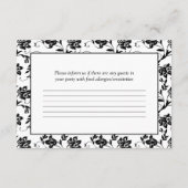 Pink Daisy Schwarz-weiß Floral Damask Hochzeit UAW RSVP Karte (Rückseite)