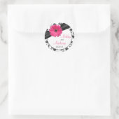 Pink Daisy Schwarz-weiß Floral Wedding Stickers (Tasche)