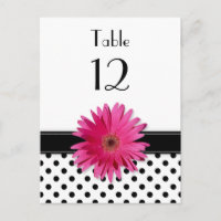 Pink Daisy Schwarz-weiß Polka Dot Wedding Table
