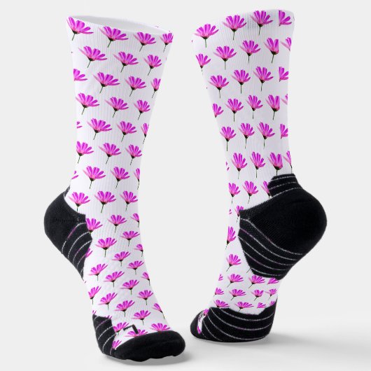 Pink Daisy Socken (Gewinkelt)