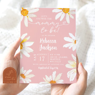 Pink Daisy Sonnenblume Mommy zu Baby-Dusche Einladung