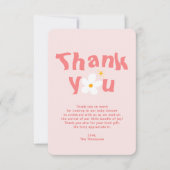 Pink Daisy Spring Baby in Bloom Baby Dusche Dankeskarte (Vorderseite)