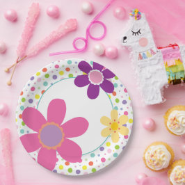 Pink Daisy Summer Floral Illustration Pappteller