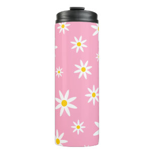 Pink Daisy Thermal Tumbler Thermosbecher