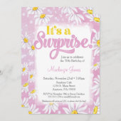 Pink Daisy Überraschung Party Einladung Ladys Flor (Vorne/Hinten)