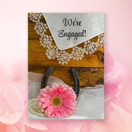 Pink Daisy und Lace Western Engagement Party Einladung