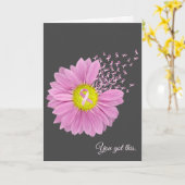 Pink Daisy und Ribbon denken Sie Karte (Gelbe Blume)