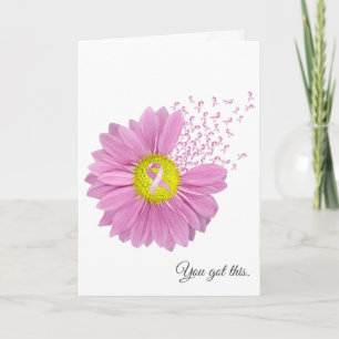 Pink Daisy und Ribbon denken Sie Karte