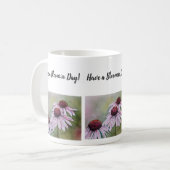 Pink Daisy Watercolor Blume Kaffeetasse (Vorderseite Links)