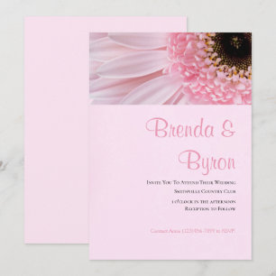 Pink Daisy Wedding Einladung