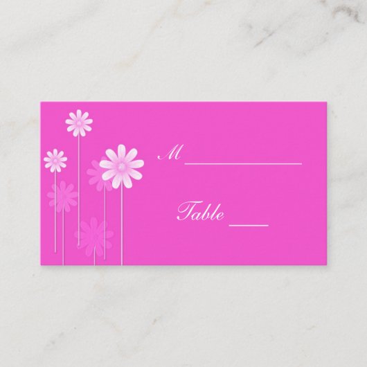 Pink Daisy Wedding Platzkarte Holders (Vorderseite)