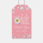 Pink Daisy Wild One 1. Geburtstag  Geschenkanhänger (Vorderseite)