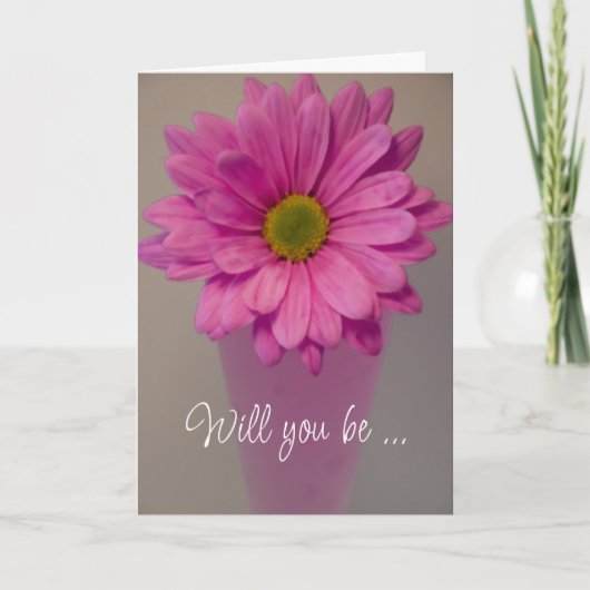Pink Daisy wirst du meine Bridesmaid sein? Einladung (Vorderseite)