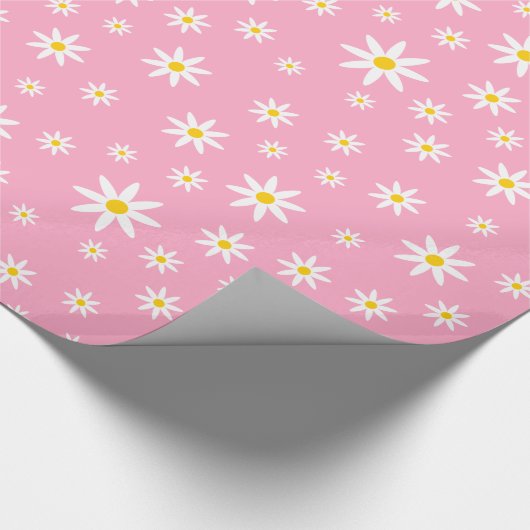 Pink Daisy Wrapping Paper Geschenkpapier (Ecke)