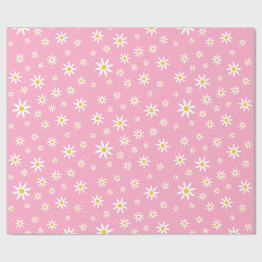 Pink Daisy Wrapping Paper Geschenkpapier (Flach)