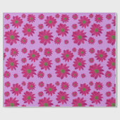 Pink Daisy Wrapping Paper Geschenkpapier (Flach)