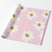 Pink Daisy Wrapping Paper Geschenkpapier (Ungerollt)