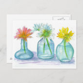 Pink Daisy Yellow Daisy White Daisy Bouquets Postkarte (Vorne/Hinten)