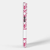 Pink Damask #2 mit Monogramm bei VictoriaShaylee Case-Mate iPhone Hülle (Rückseite / Rechts)