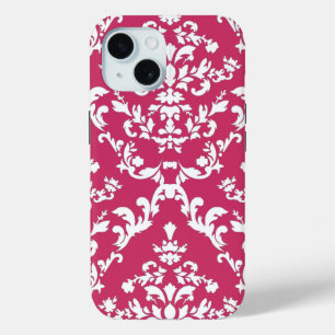 Pink Damask #3 bei VictoriaShaylee iPhone 15 Hülle