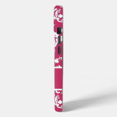 Pink Damask #3 mit Monogramm bei VictoriaShaylee Case-Mate iPhone Hülle (Rückseite / Links)