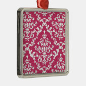 Pink Damask #3 @ VictoriaShaylee Silbernes Ornament (Rechts)