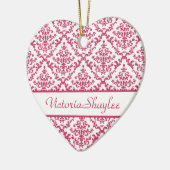 Pink Damask #4 anpassbar Keramikornament (Links)