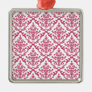 Pink Damask #4 @ VictoriaShaylee Silbernes Ornament