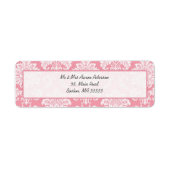 Pink Damask Anpassbare Adressenmarken (Vorne)