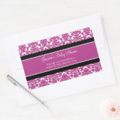 Pink Damask Baby Dusche Pflegeaufkleber Rechteckiger Aufkleber (Umschlag)