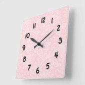 Pink Damask Baby Kinderzimmer Moderne Wanduhr (Winkel)
