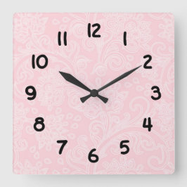 Pink Damask Baby Kinderzimmer Moderne Wanduhr