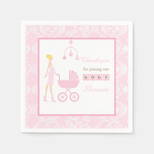 Pink Damask Blonde Babydusche Serviette