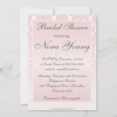 Pink Damask Bridal Shower Customizable Einladung (Rückseite)