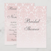 Pink Damask Bridal Shower Customizable Einladung (Vorne/Hinten)