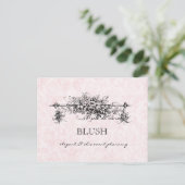 Pink Damask Business Postkarten (Stehend Vorderseite)