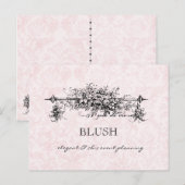 Pink Damask Business Postkarten (Vorne/Hinten)